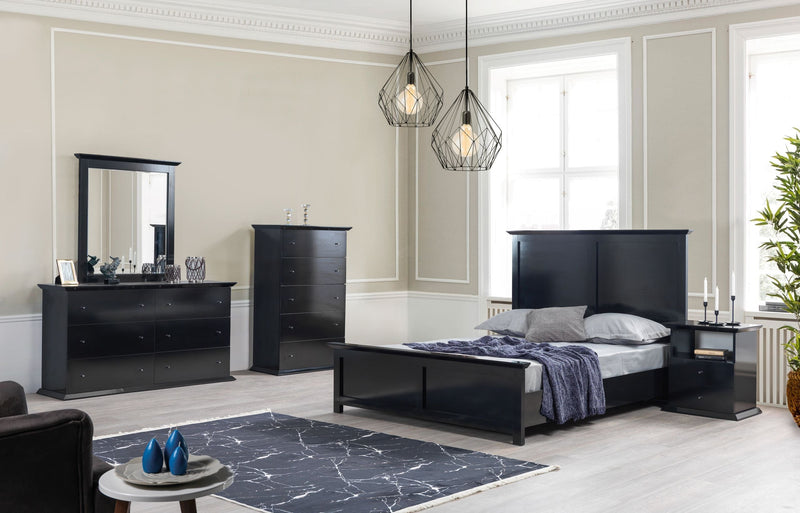 Erika Black 4 pc Queen Bedroom Set - ERIKABEDROOM-4PCQ