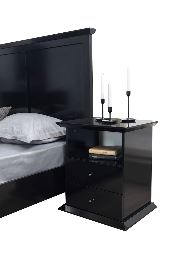 Erika Black 4 pc Queen Bedroom Set - ERIKABEDROOM-4PCQ