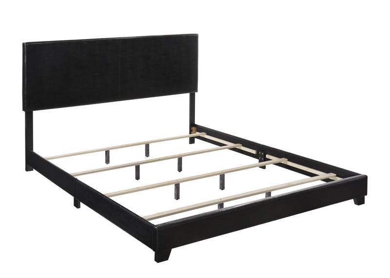 Erin Black Faux Leather King Bed - DMV FurnitureKing Bed