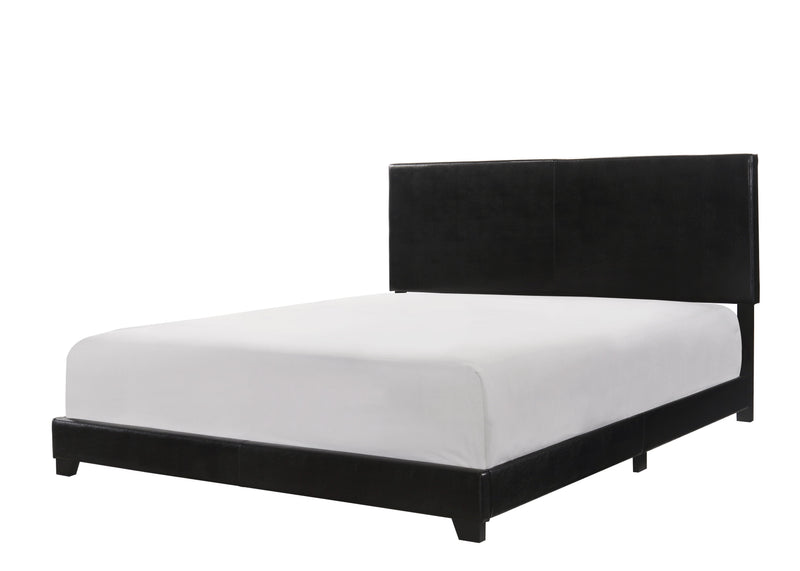 Erin Black Faux Leather Queen Bed - DMV FurnitureQueen Bed