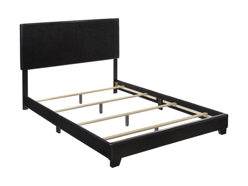 Erin Black Faux Leather Queen Bed - DMV FurnitureQueen Bed