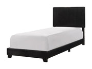 Erin Black Faux Leather Twin Bed - DMV FurnitureTwin Bed