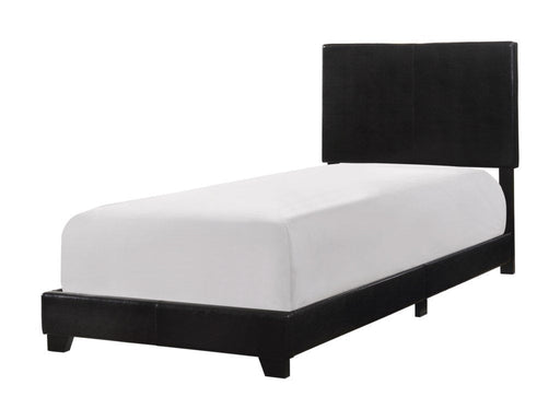 Erin Black Faux Leather Twin Bed - DMV FurnitureTwin Bed