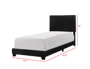 Erin Black Faux Leather Twin Bed - DMV FurnitureTwin Bed