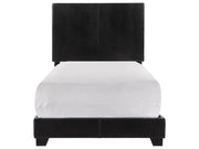 Erin Black Faux Leather Twin Bed - DMV FurnitureTwin Bed