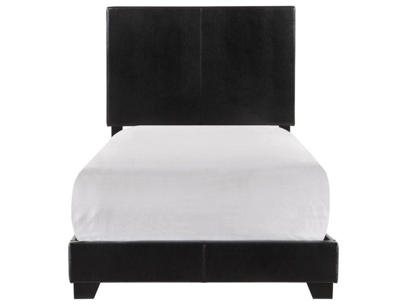 Erin Black Faux Leather Twin Bed - DMV FurnitureTwin Bed