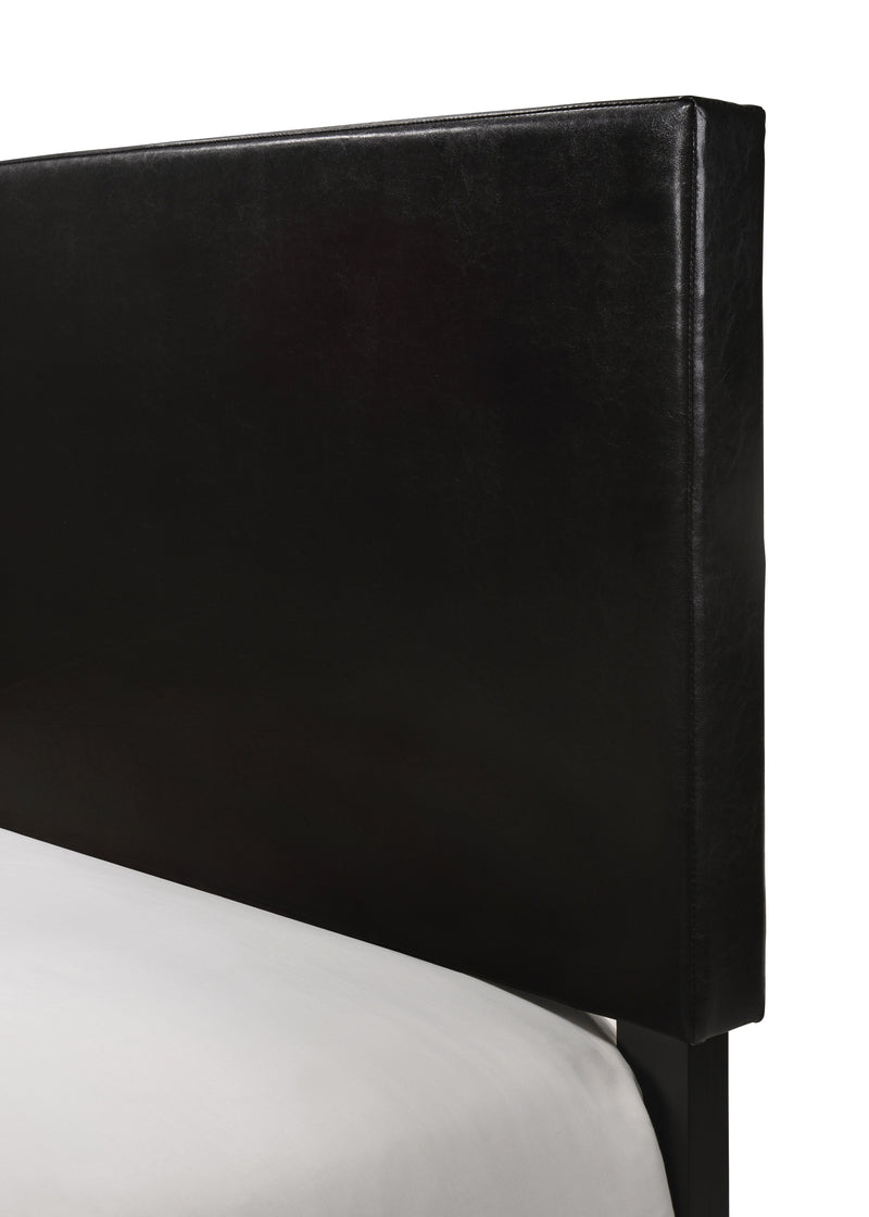 Erin Black Faux Leather Twin Bed - DMV FurnitureTwin Bed
