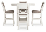 Erinberg Antique White Counter Height Dining Table and 4 Barstools (Set of 5) - D423-223