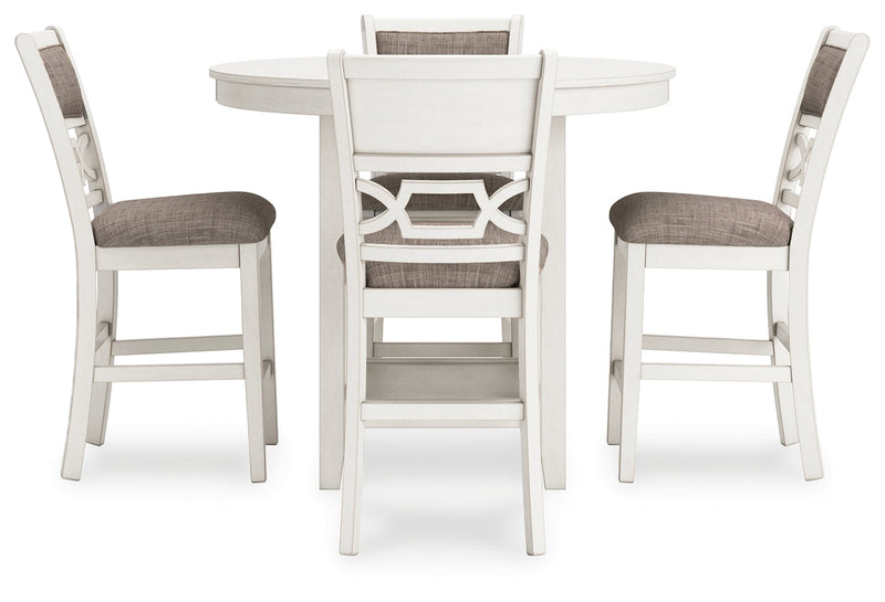 Erinberg Antique White Counter Height Dining Table and 4 Barstools (Set of 5) - D423-223