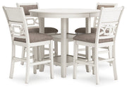 Erinberg Antique White Counter Height Dining Table and 4 Barstools (Set of 5) - D423-223