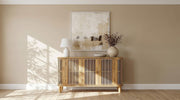 Ervine 3-Door Rope Panel Sideboard Accent Storage Cabinet Natural - 950460