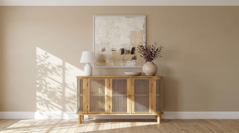 Ervine 3-Door Rope Panel Sideboard Accent Storage Cabinet Natural - 950460