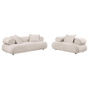 Eskola 2-Piece Chenille Sofa and Accent Chair Set Ivory - 509801-S2C