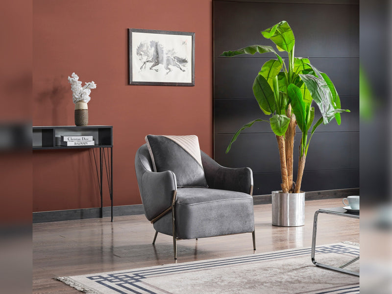 Esperanza 4-pieces (Sofa & Loveseat & 2 Chair) Livingroom Set Dark Grey in Dark Grey - 200-ESP-DRNDGRAY-3211