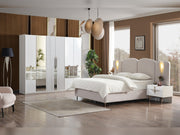 Esperanza Bedroom (Queen Frame With Headboard & Dresser With Mirror & Ottoman & 2 Nightstand) - 200-ELIF-ESP-A231-QBED-SET