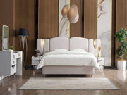 Esperanza Bedroom (Queen Frame With Headboard & Dresser With Mirror & Ottoman & 2 Nightstand) - 200-ELIF-ESP-A231-QBED-SET