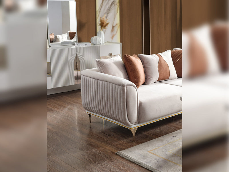 Esperanza Stationary Sofa in White - 200-ELIF-ESP-A234-3