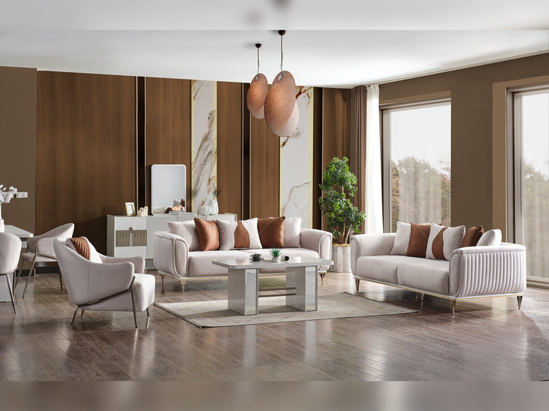 Esperanza Stationary Sofa in White - 200-ELIF-ESP-A234-3