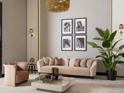Essenza 4-pieces (2 Sofa &  2 Chair) Livingroom in Cream - 200-GAB-ESS-3311