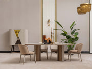 Essenza Diningroom (Consol With Mirror & Dining Table & 6 Dining Chair) - 200-GAB-ESS-DT-6-SET