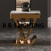 ET2000G 20 X 20 X 21.2  - GOLD STAINLESS STEEL + MARBLE END TABLE - 210000007511