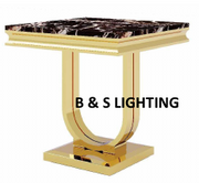 ET2001G 20 X 20 21.2  - GOLD STAINLESS STEEL + MARBLE  END TABLE - 210000007469