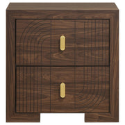 Etienne 2-drawer Nightstand Bedside Table Walnut - 225122