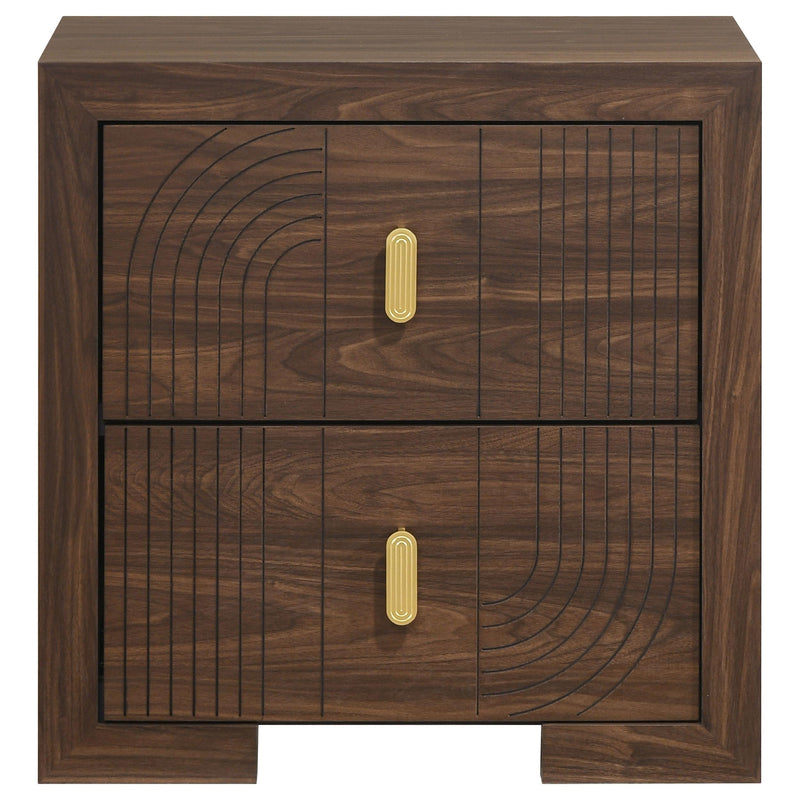 Etienne 2-drawer Nightstand Bedside Table Walnut - 225122