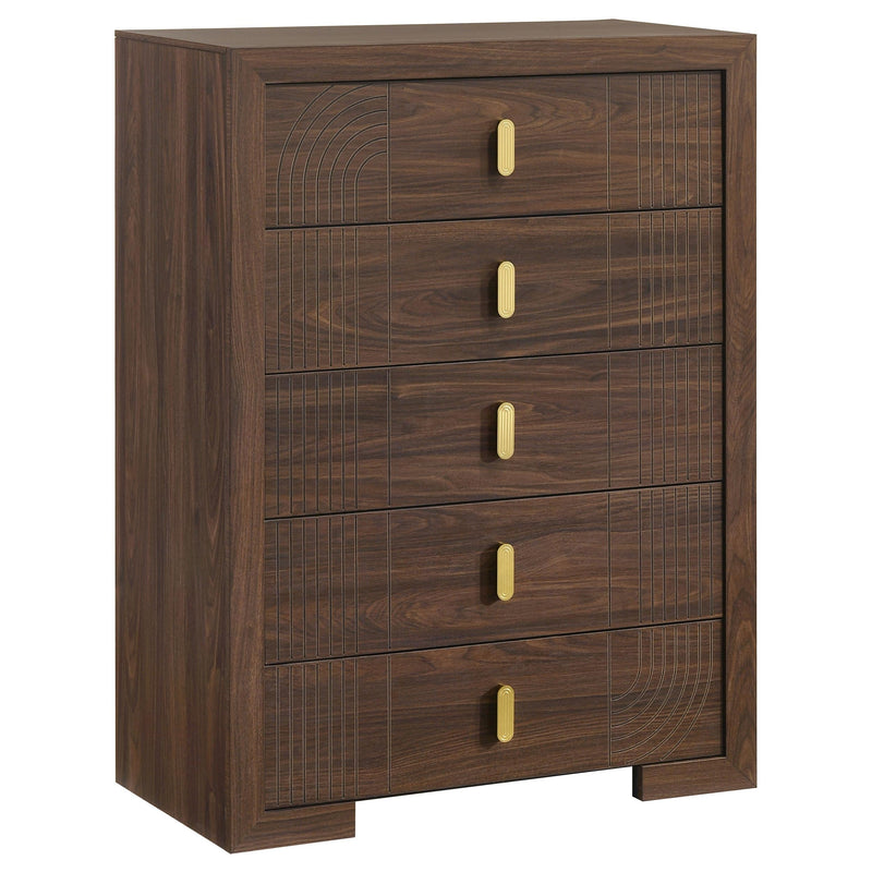 Etienne 5-piece Full Bedroom Set Walnut - 225121F-S5