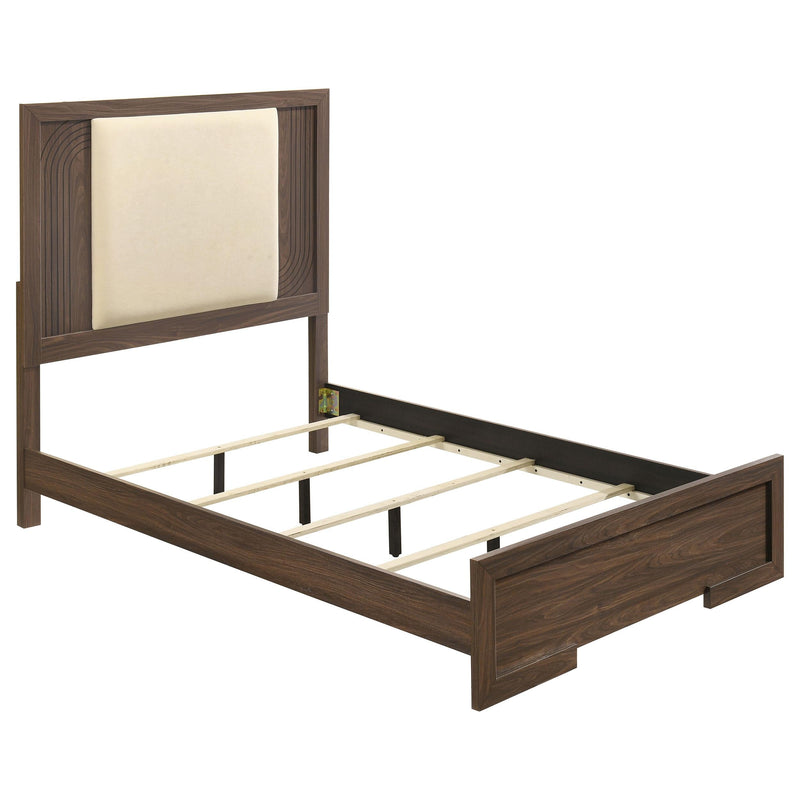 Etienne Full Velvet Upholstered Panel Bed Walnut - 225121F
