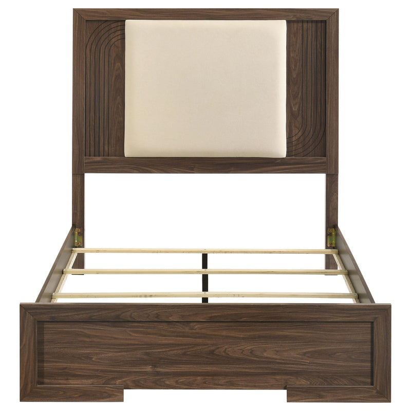 Etienne Full Velvet Upholstered Panel Bed Walnut - 225121F