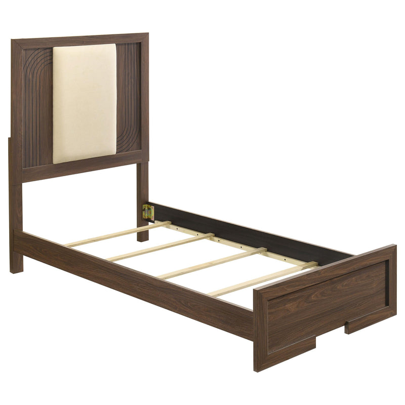 Etienne Twin Velvet Upholstered Panel Bed Walnut - 225121T