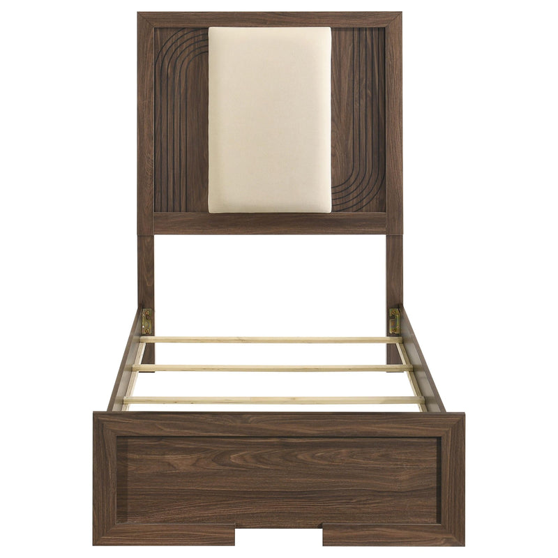 Etienne Twin Velvet Upholstered Panel Bed Walnut - 225121T