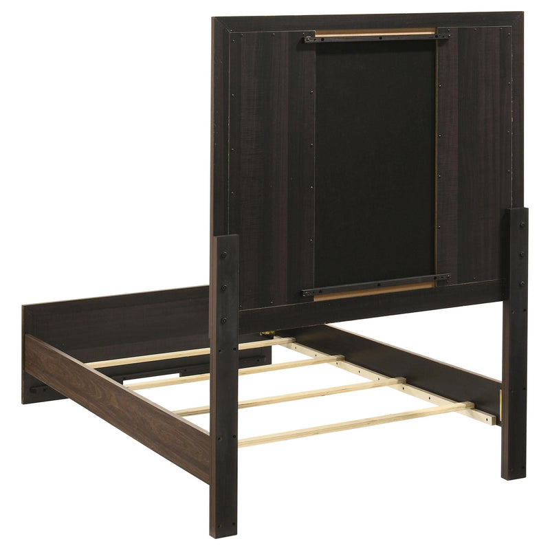 Etienne Twin Velvet Upholstered Panel Bed Walnut - 225121T