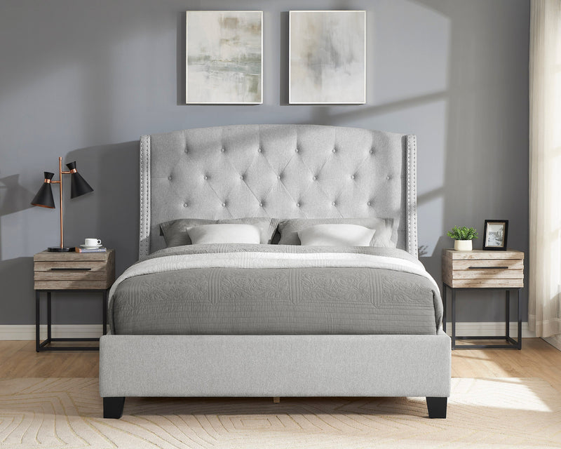 Eva Dove Gray Queen Upholstered Bed - DMV FurnitureQueen Bed