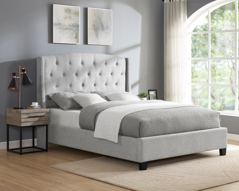 Eva Dove Gray Queen Upholstered Bed - DMV FurnitureQueen Bed