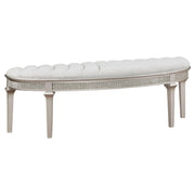 Evangeline Curved Fabric Upholstered Bench Silver Oak - 223396