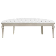 Evangeline Curved Fabric Upholstered Bench Silver Oak - 223396