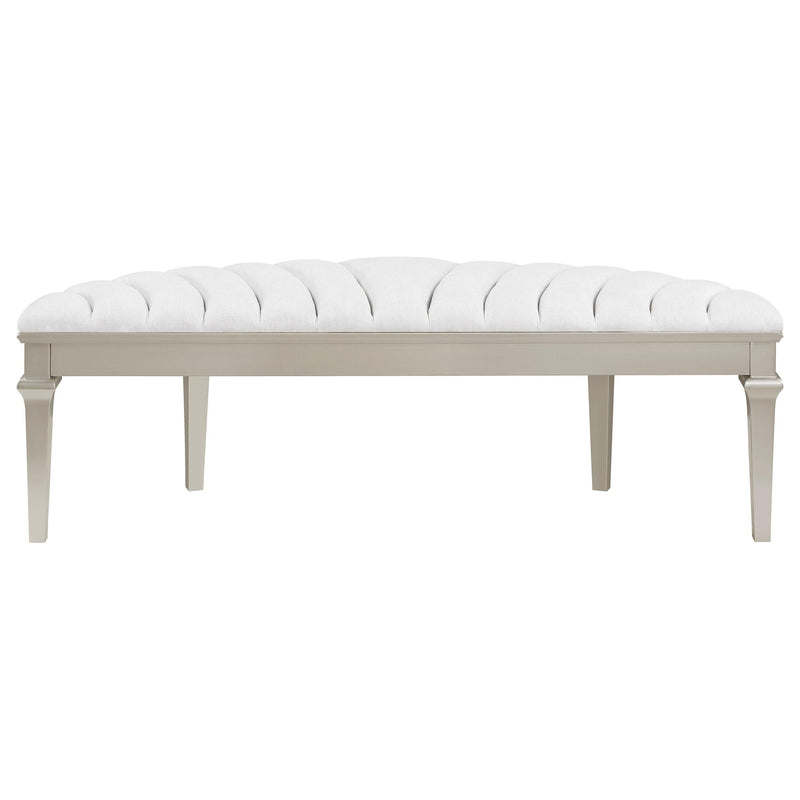 Evangeline Curved Fabric Upholstered Bench Silver Oak - 223396