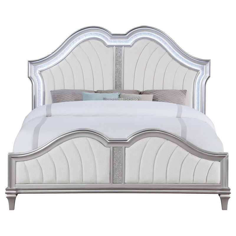 Evangeline Wood California King LED Panel Bed Silver Oak - 223391KW