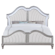 Evangeline Wood Eastern King LED Panel Bed Silver Oak - 223391KE