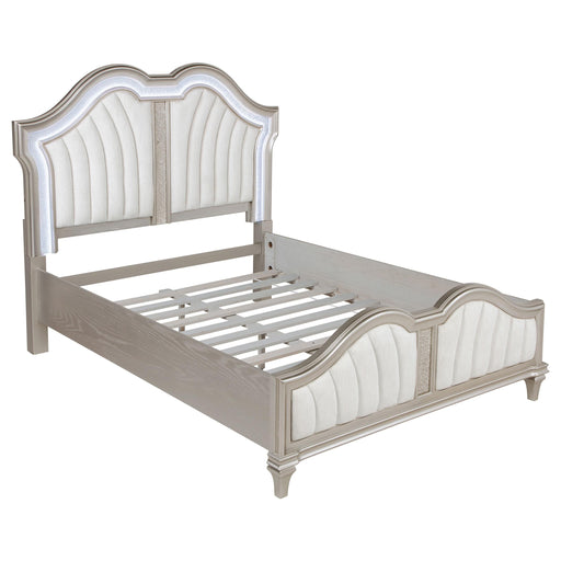 Evangeline Wood Queen LED Panel Bed Silver Oak - 223391Q