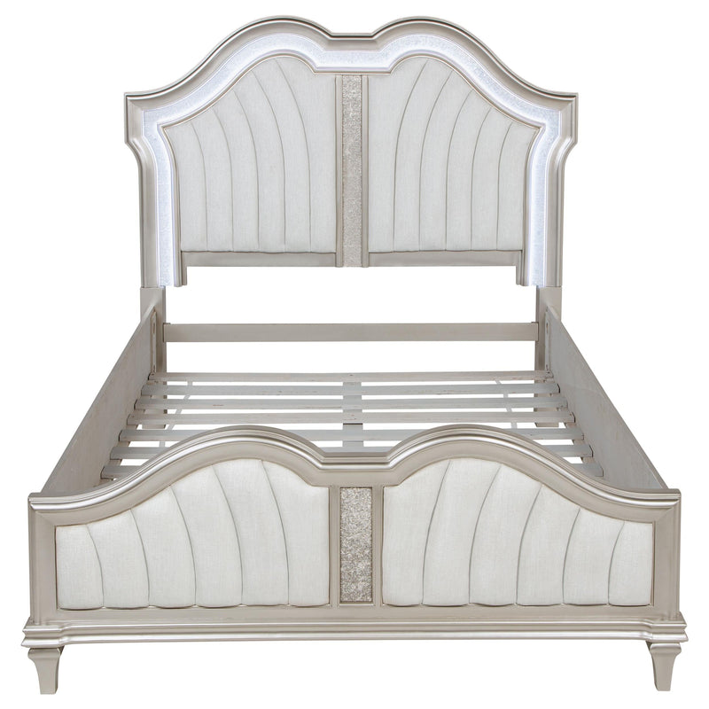 Evangeline Wood Queen LED Panel Bed Silver Oak - 223391Q
