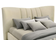 Evelyn Upholstered Queen Panel Platform Bed Ivory - 315956Q