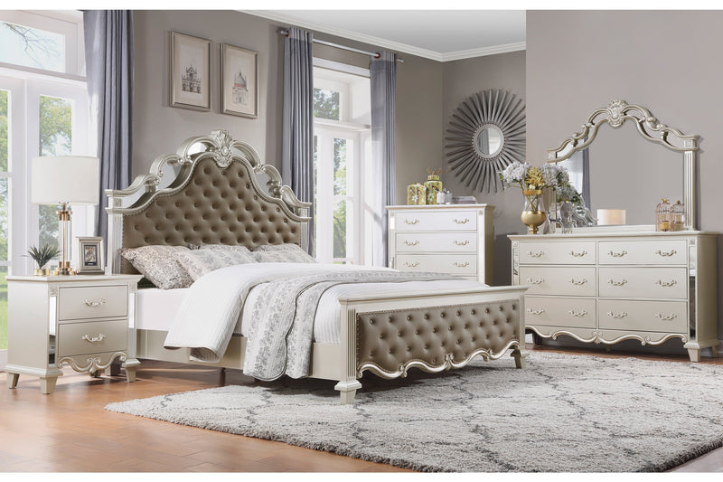 Ever Champagne Mirrored Upholstered Panel Bedroom Set - DMV FurnitureBedroom Set