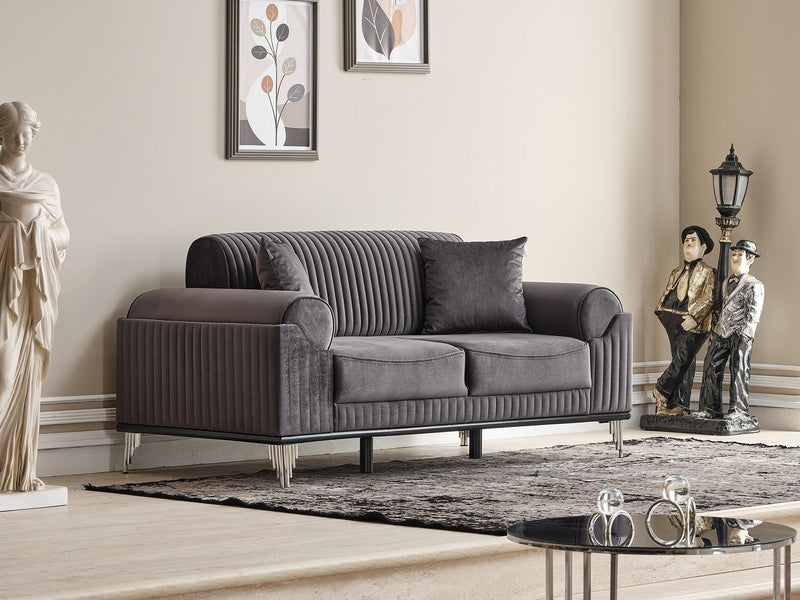 Everest Convertible Loveseat Grey in Grey - 101-EVE-LUP15-2