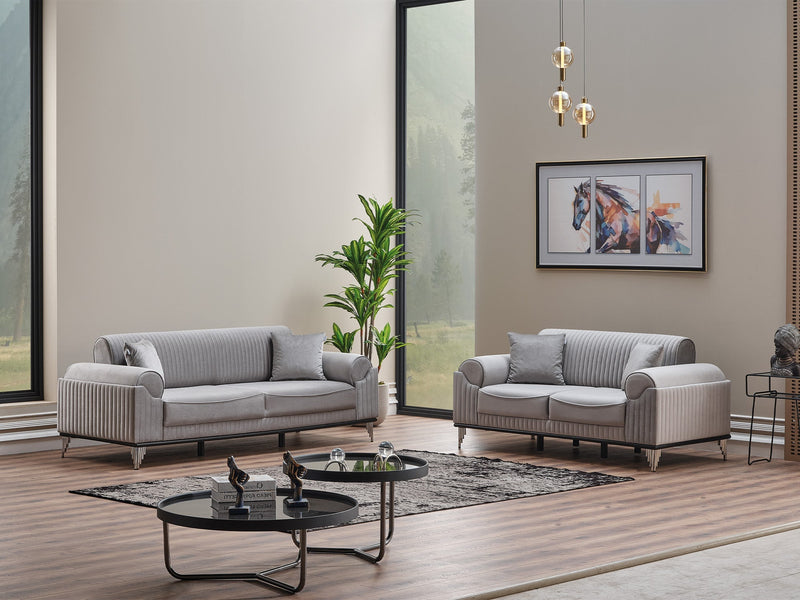 Everest Convertible Sofa Light Grey in Light Grey - 101-EVE-LUP18-3