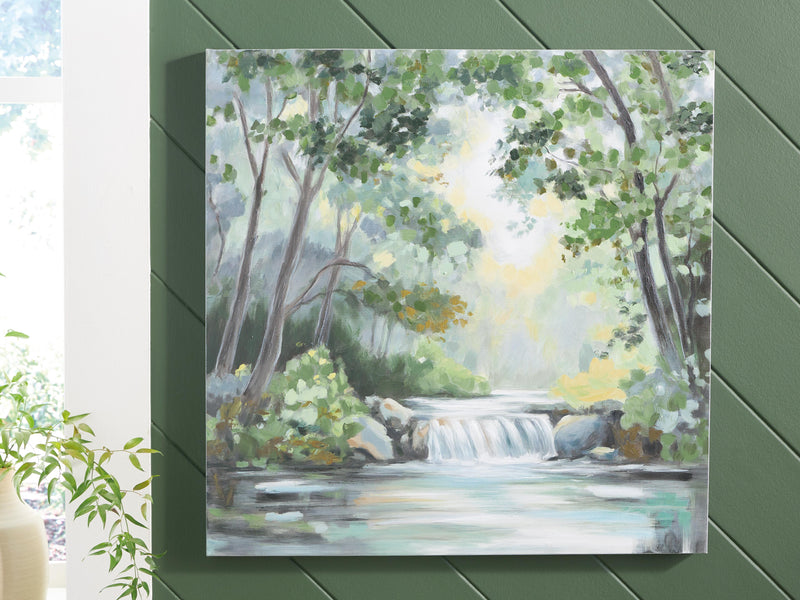Evermaddick Green/Gray/White Wall Art - A8000455