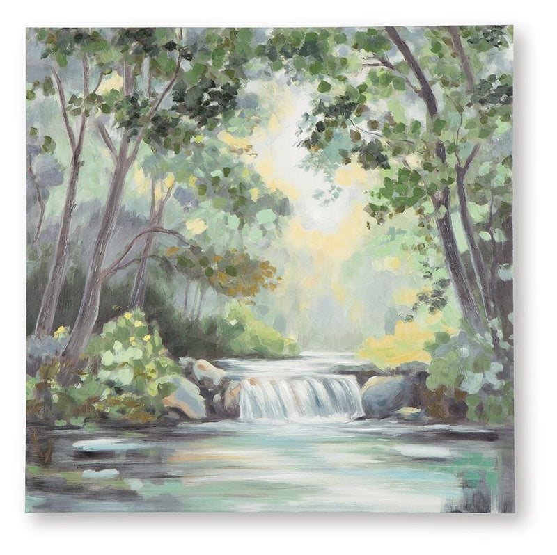 Evermaddick Green/Gray/White Wall Art - A8000455