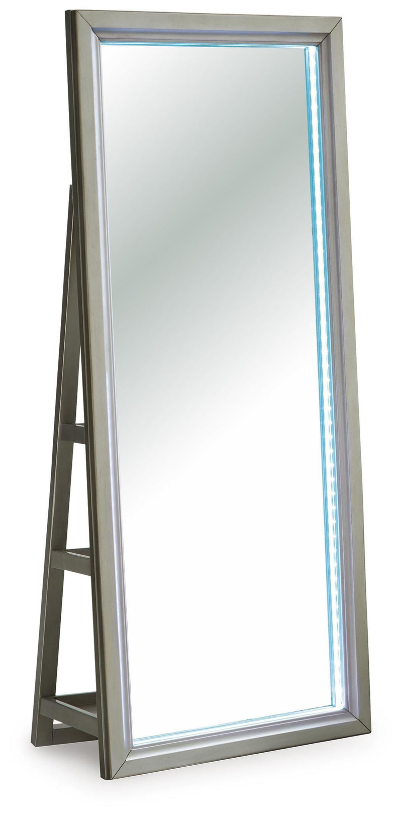 Evesen Champagne Floor Standing Mirror/Storage - A8010380